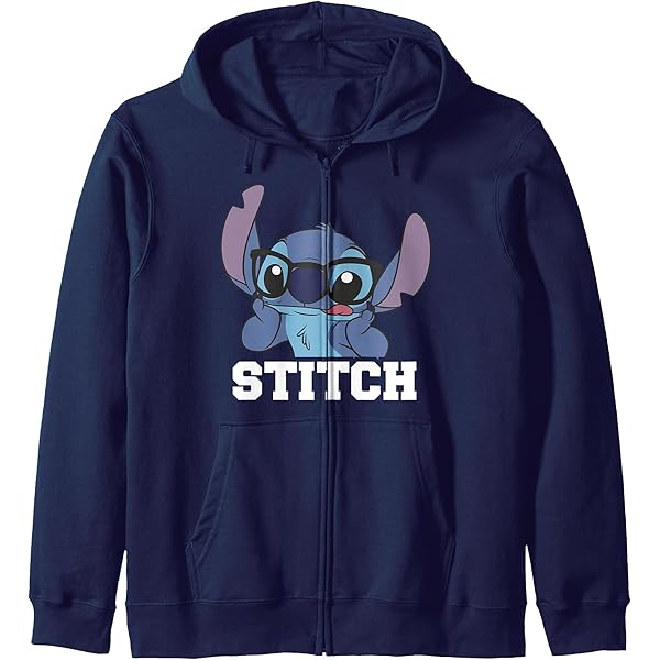 Amazon.com: Disney Lilo & Stitch Big Face Stitch Zip Hoodie
